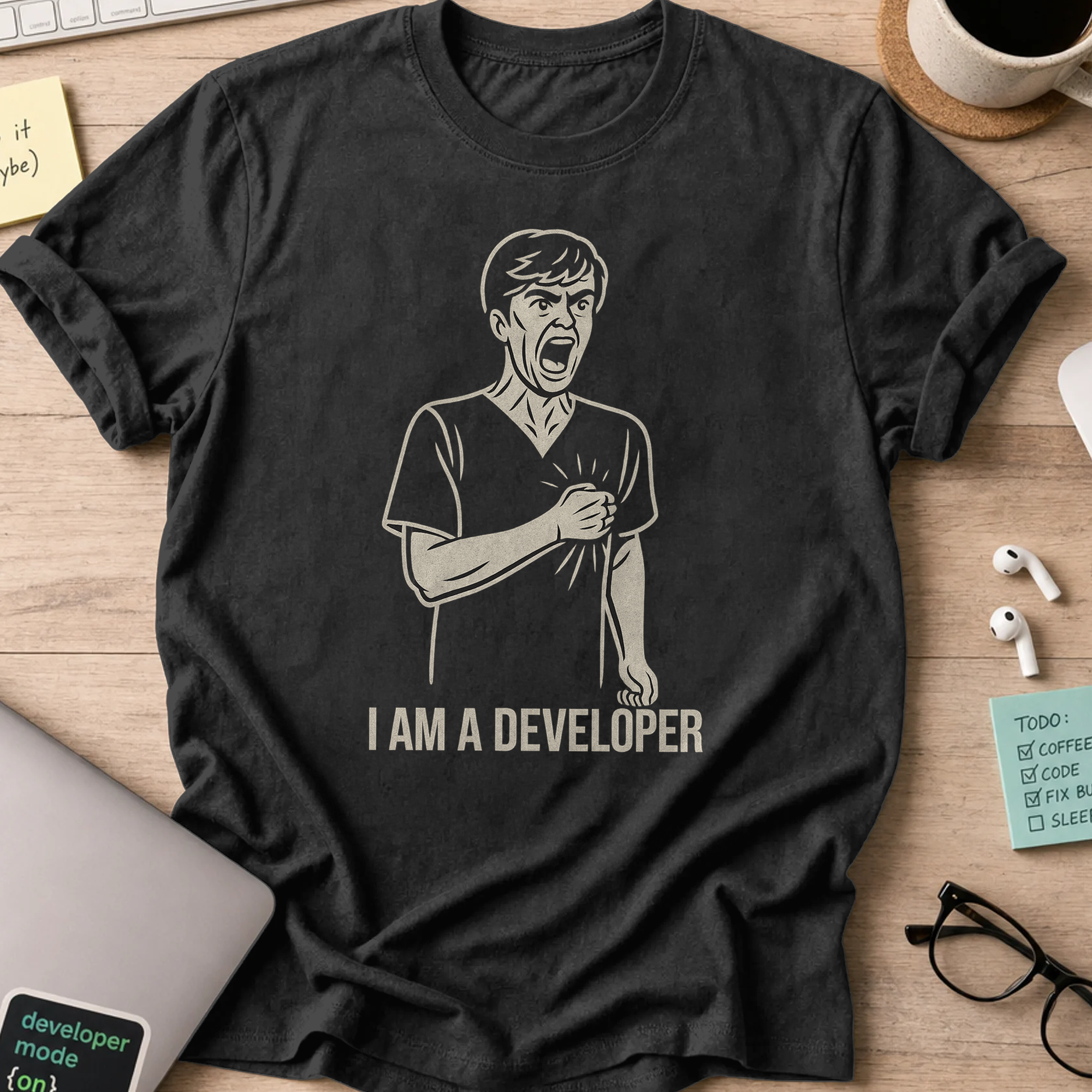 i am a developer shirt - Black