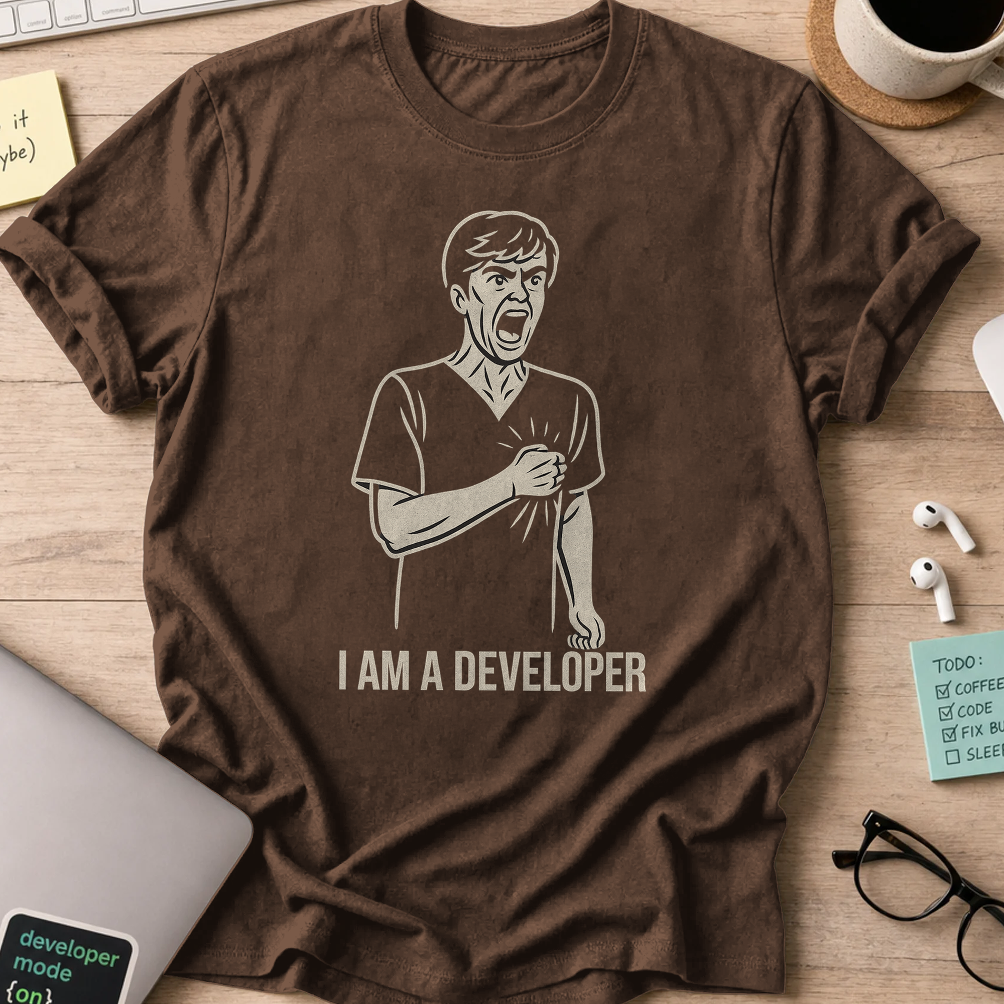 i am a developer shirt - Dark Chocolate