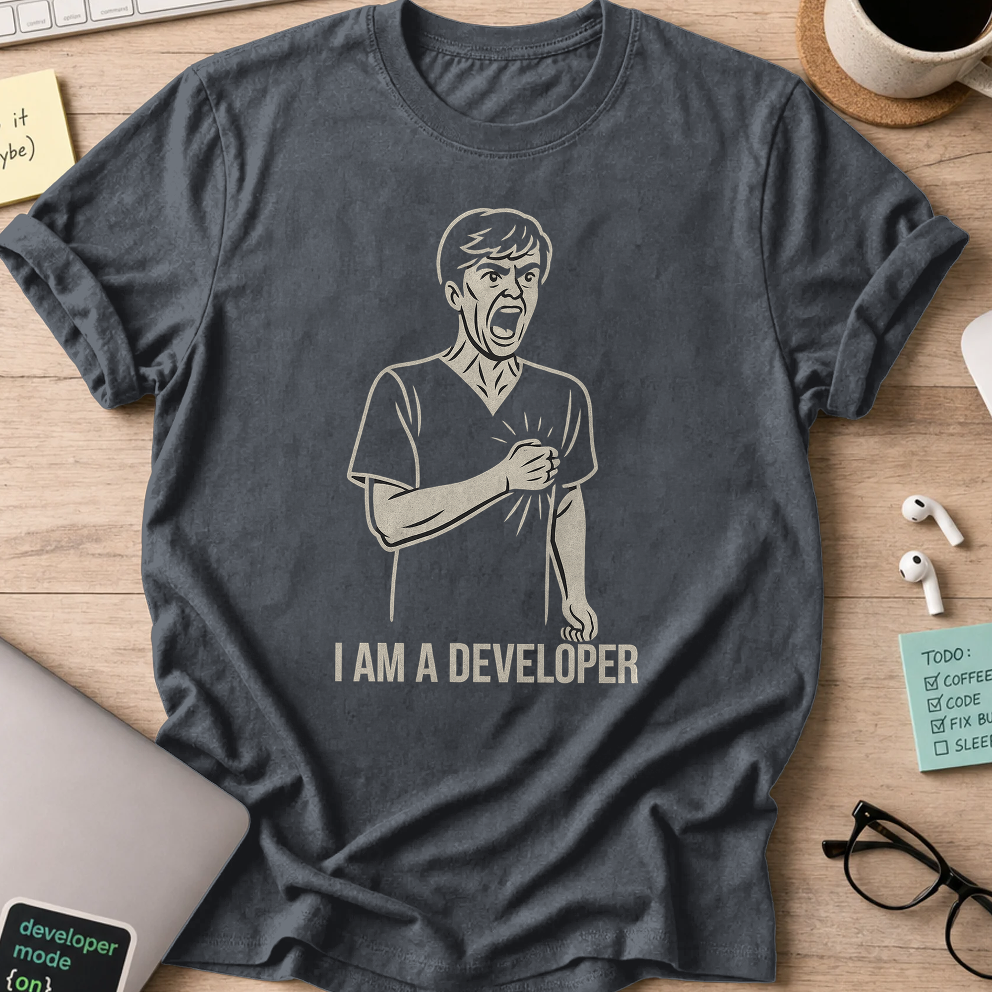i am a developer shirt - Dark Heather