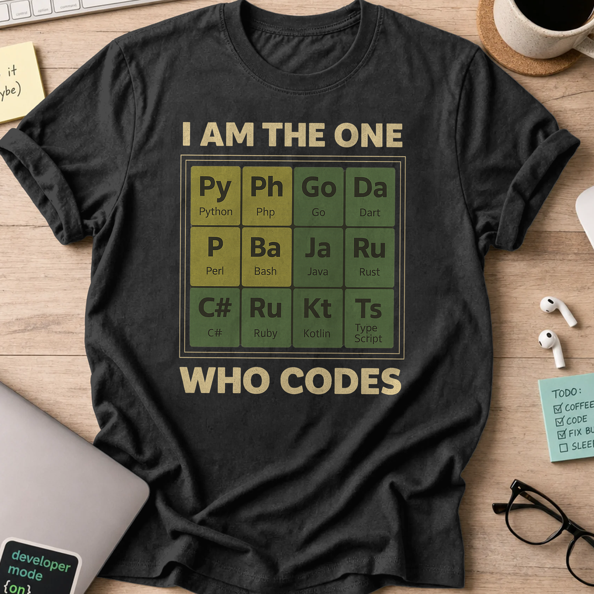 i am the one who codes shirt - Black