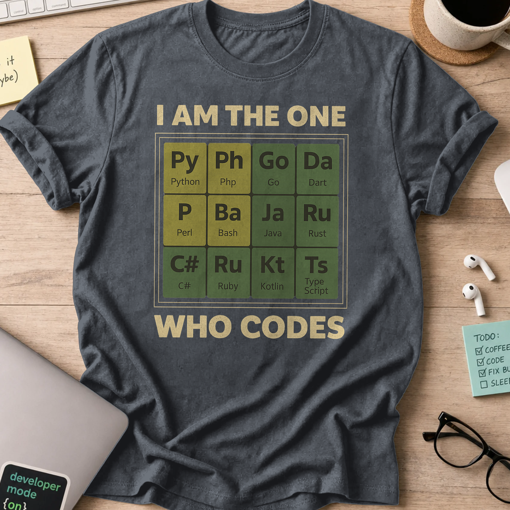 i am the one who codes shirt - Dark Heather