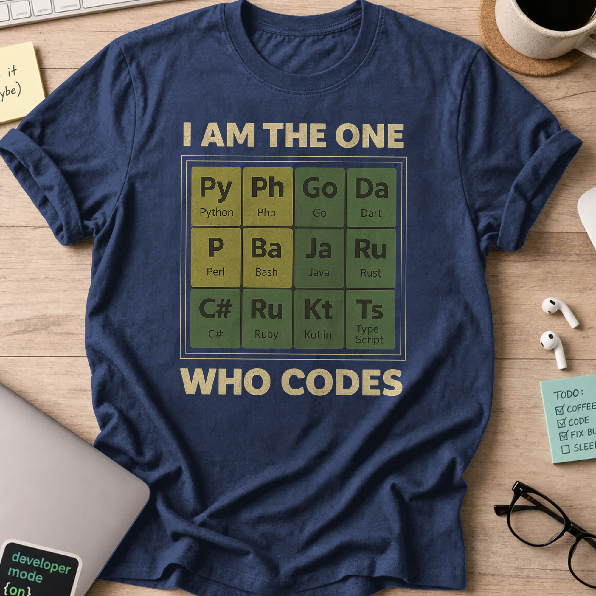 i am the one who codes shirt - Navy