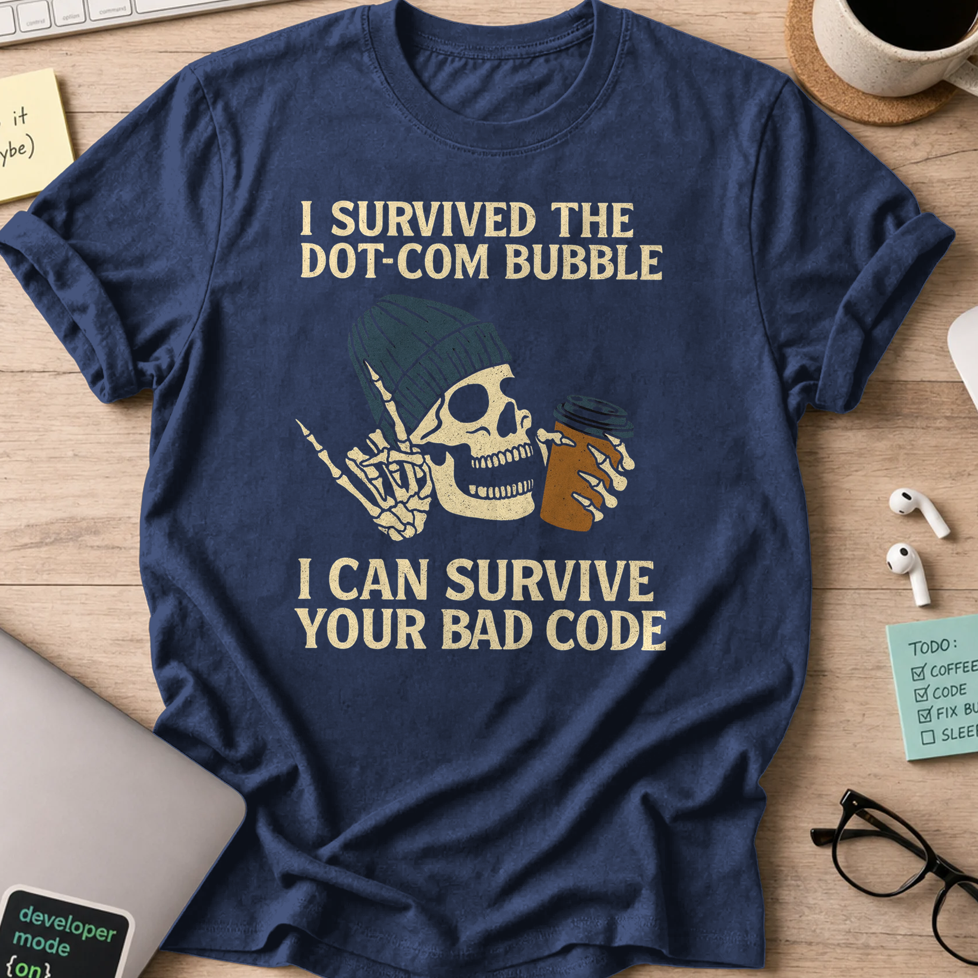 i can survive your bad codes shirt - Navy