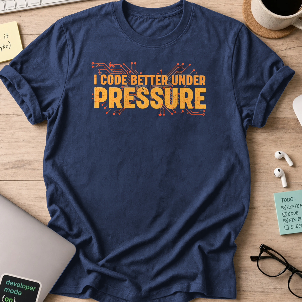 i code better under pressure shirt - Navy