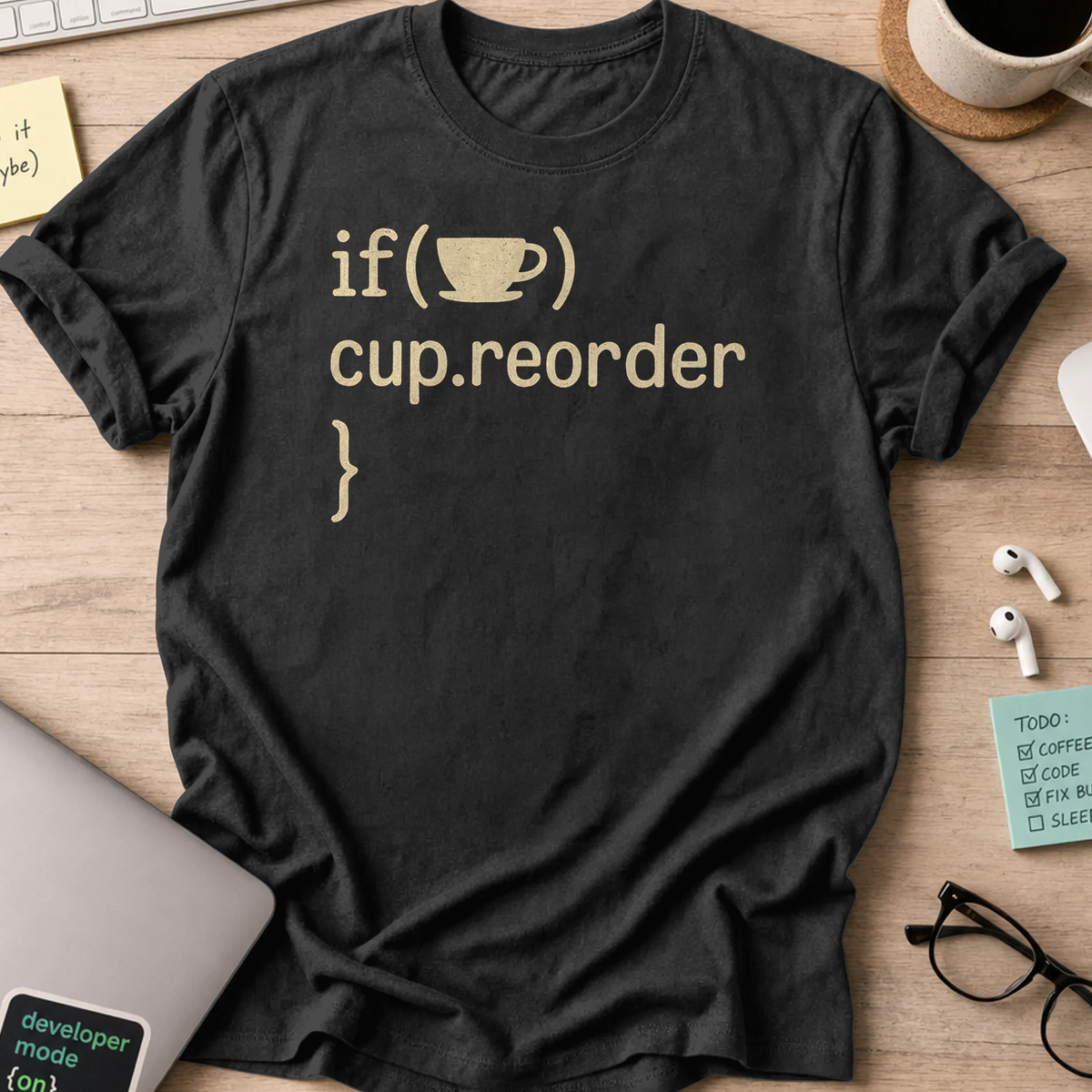 i cup reorder shirt - Black
