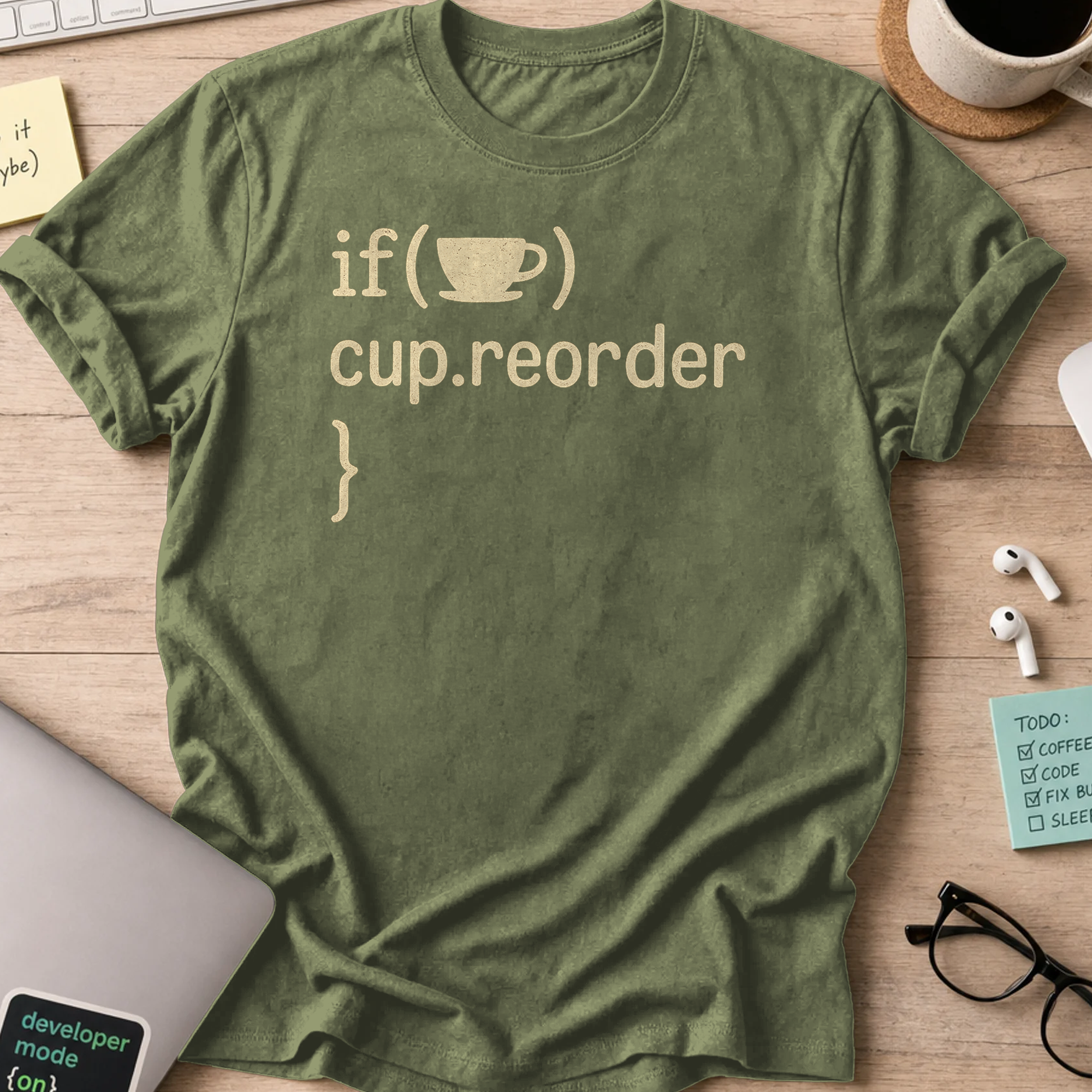 i cup reorder shirt - Military Green