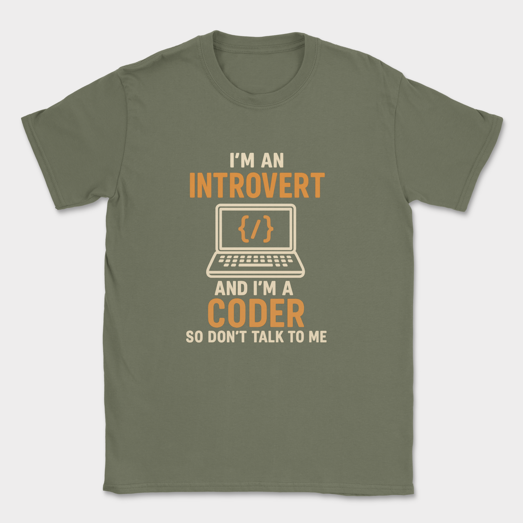 i'm an introvert shirt — Military Green