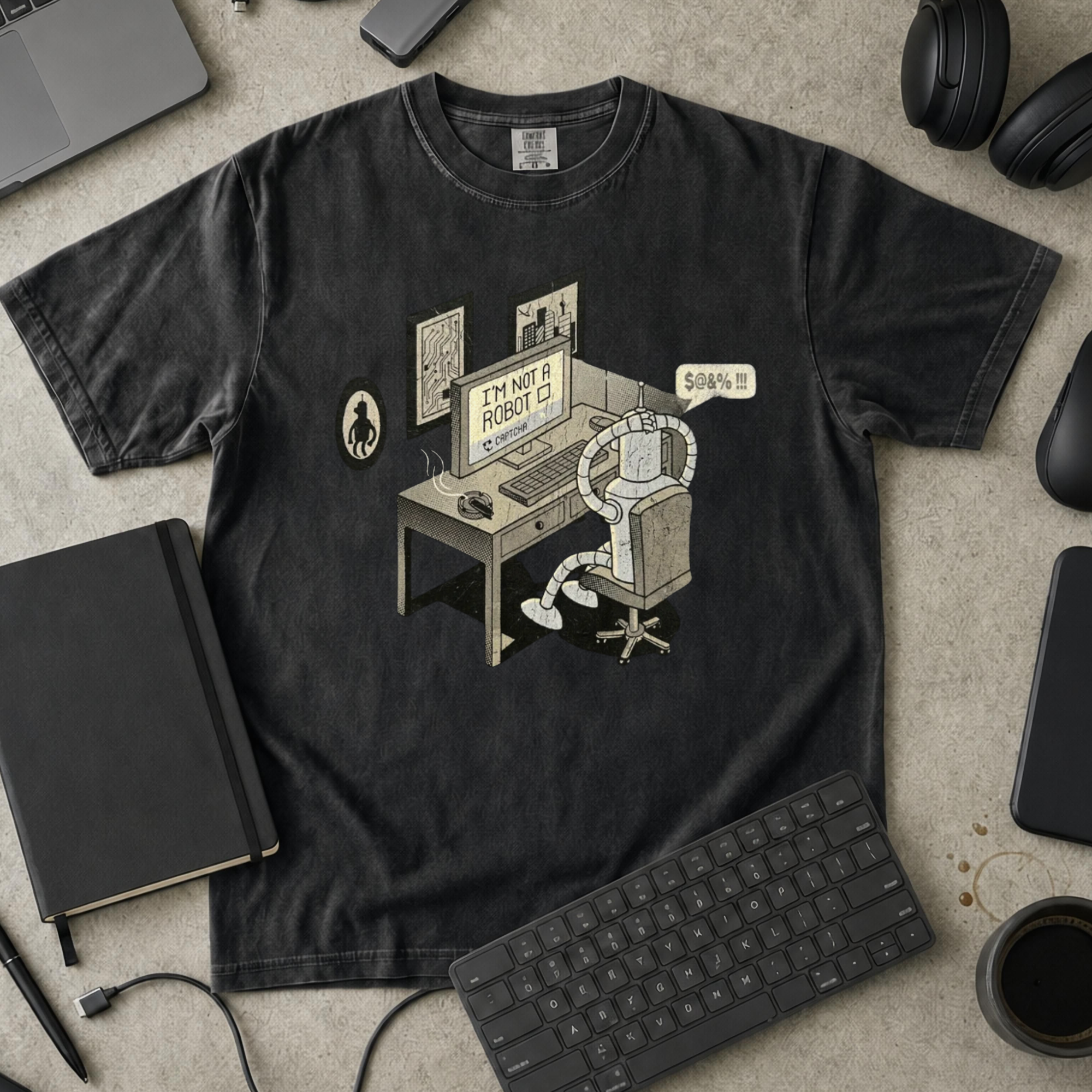 I'm Not A Robot Captcha Premium Shirt — black Premium Shirt mock-up