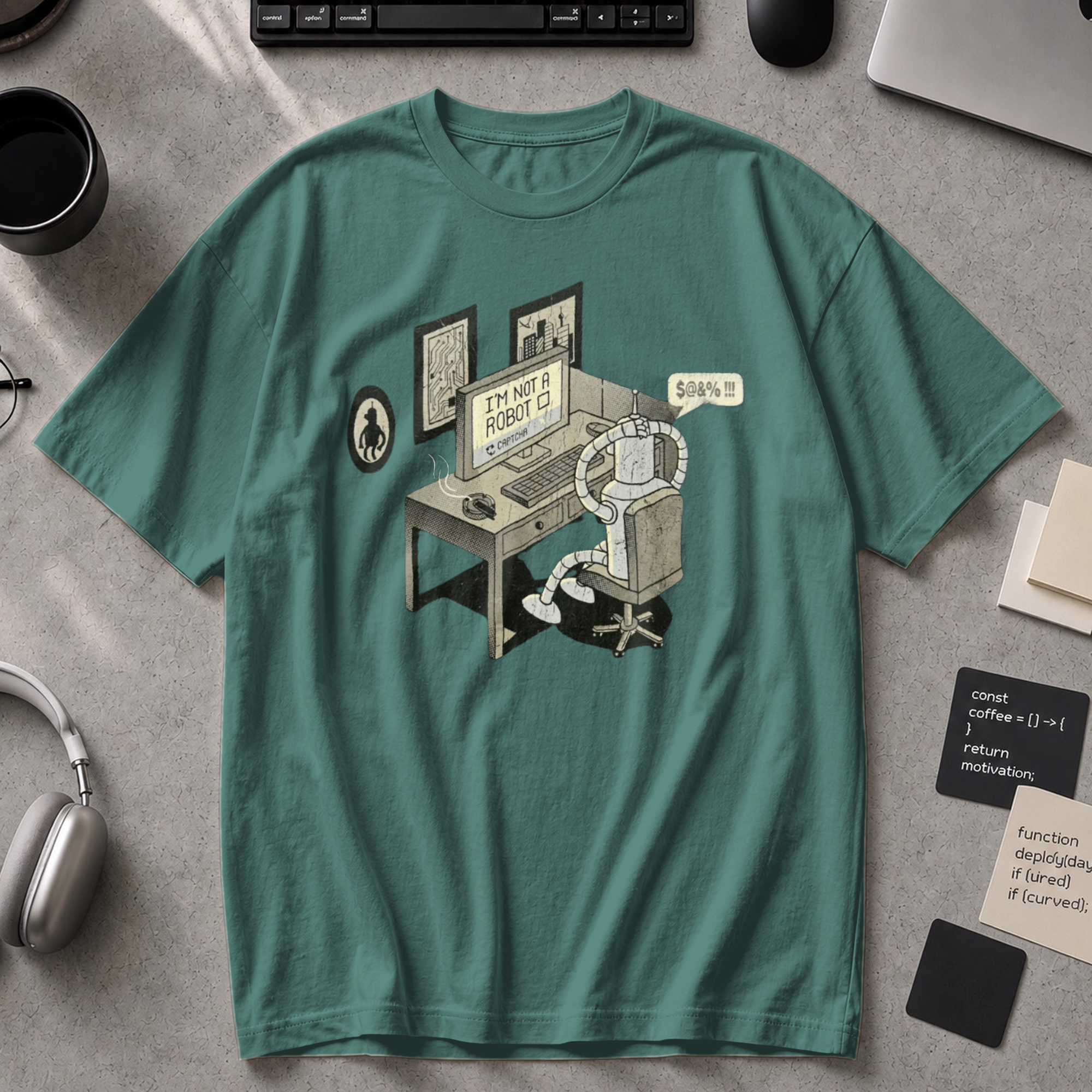 I'm Not A Robot Captcha Premium Shirt - Blue Spruce