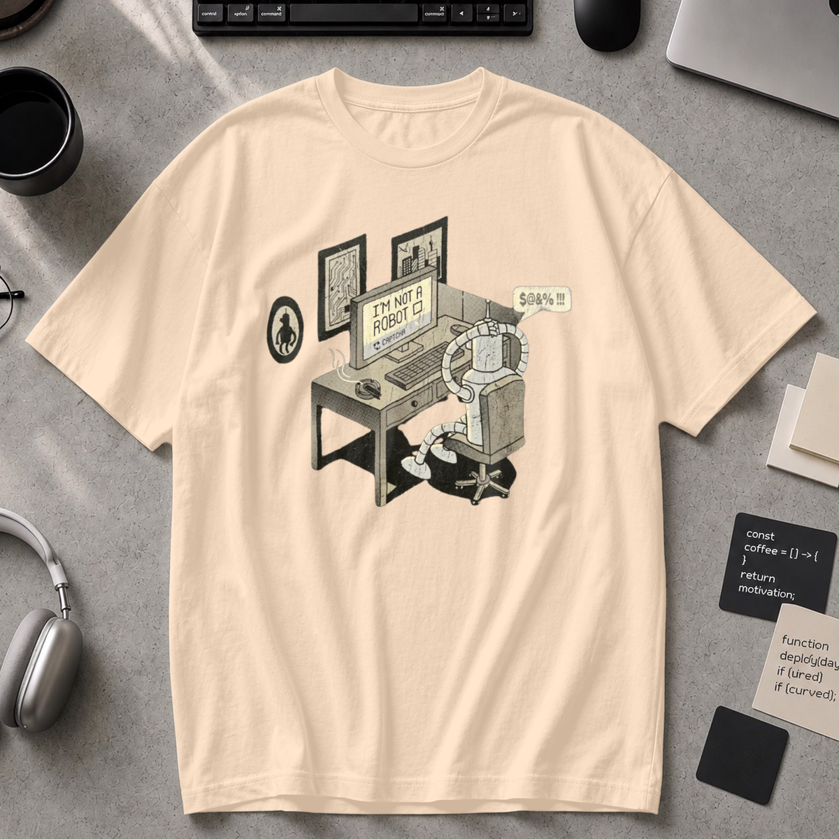 I'm Not A Robot Captcha Premium Shirt - Ivory
