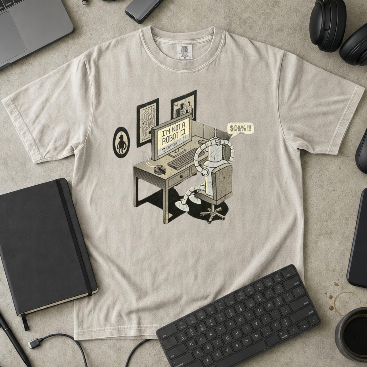 I'm Not A Robot Captcha Premium Shirt — ivory Premium Shirt mock-up