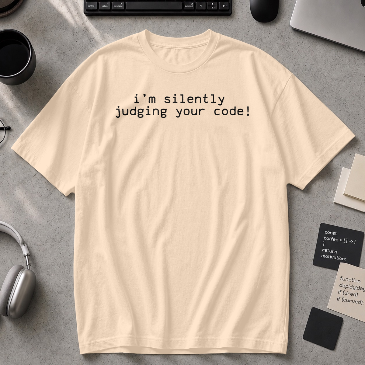 i'm silently judging your code Premium Shirt - Ivory