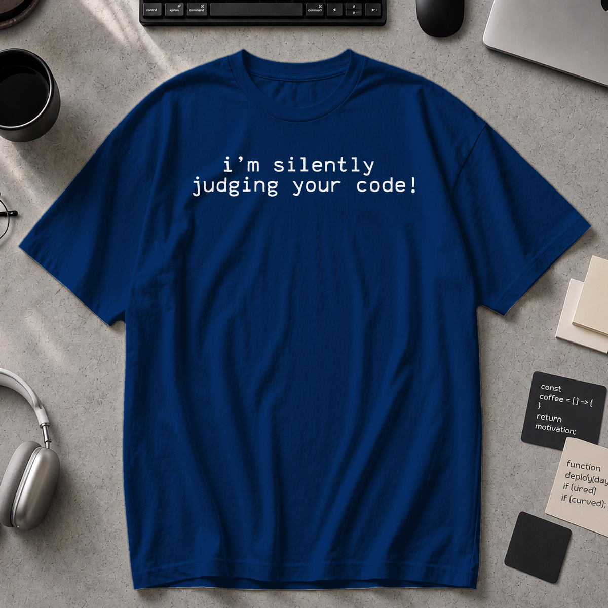 i'm silently judging your code Premium Shirt - True Navy
