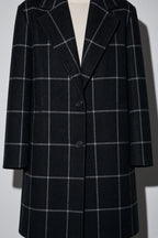 Women's Coat Windowpane Plaid Longline
