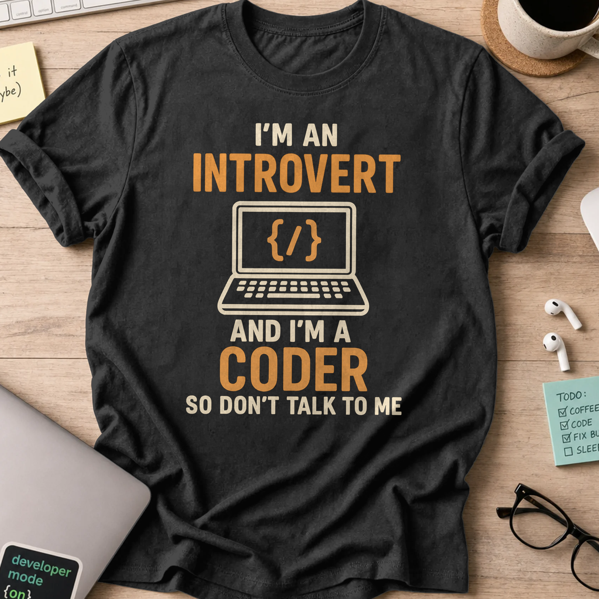 i'm an introvert shirt - Black