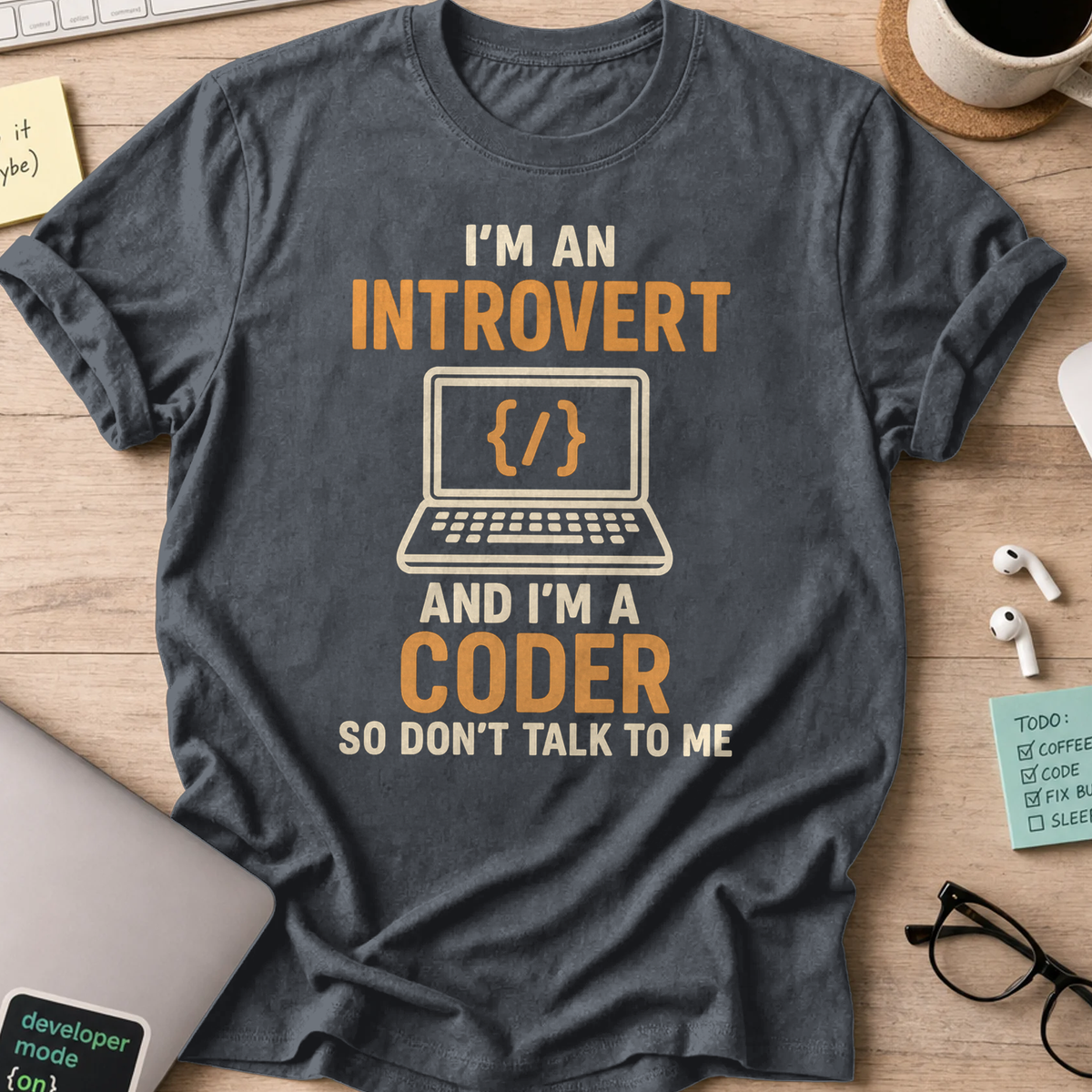 i'm an introvert shirt - Dark Heather