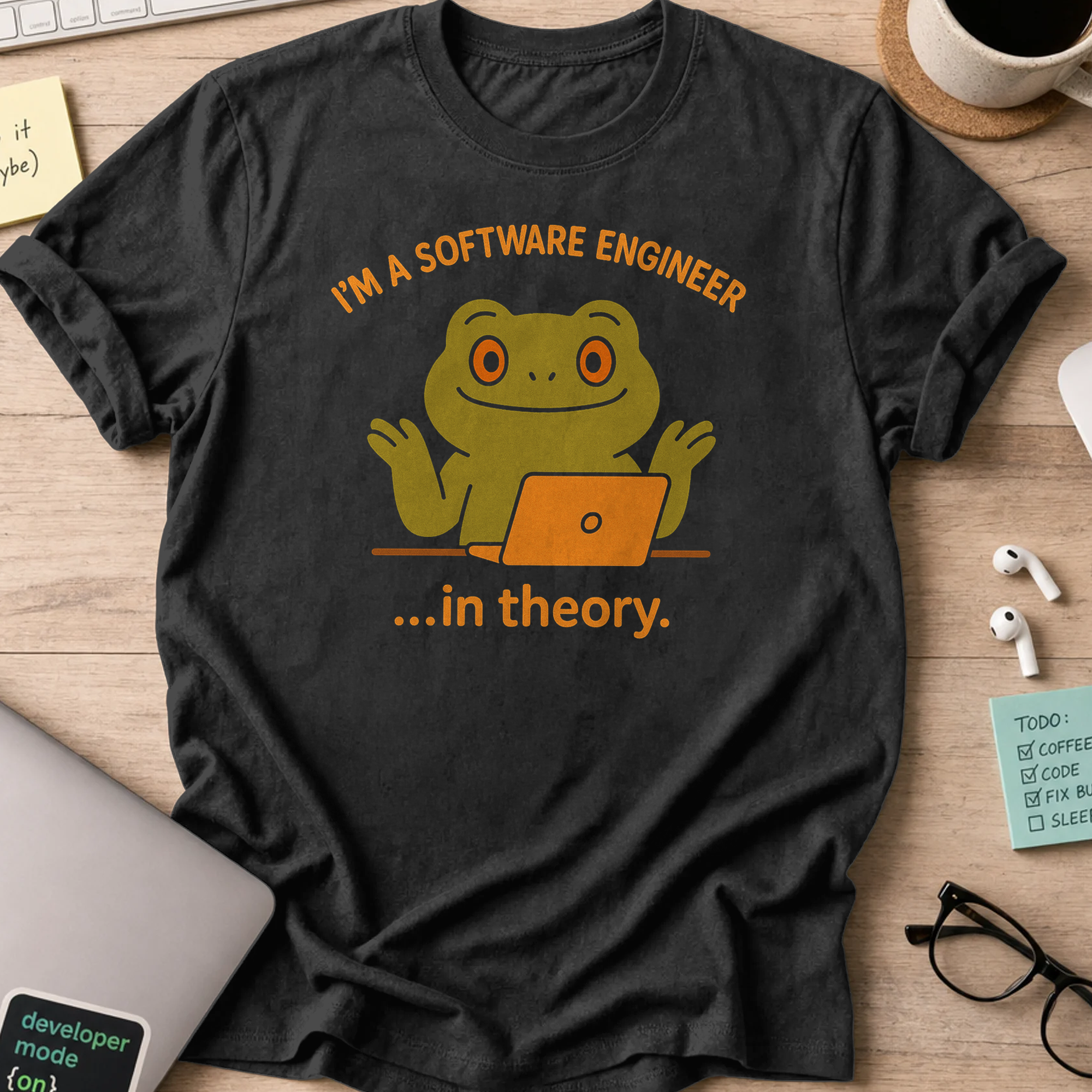 i'm a software engineer in theory shirt - Black