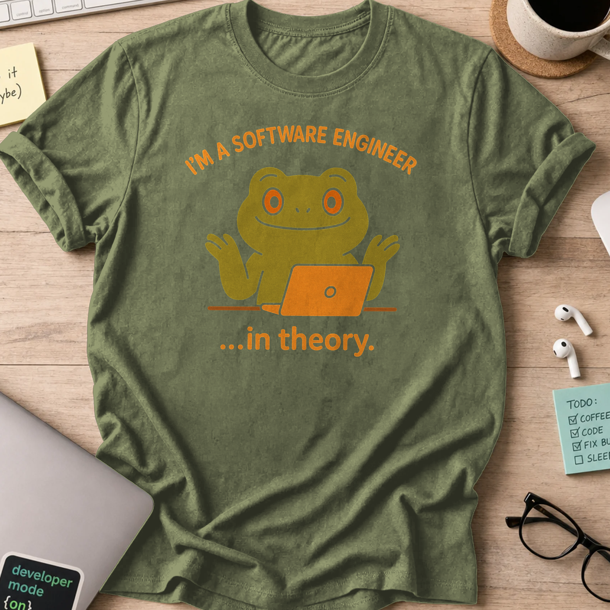 i'm a software engineer in theory shirt - Military Green