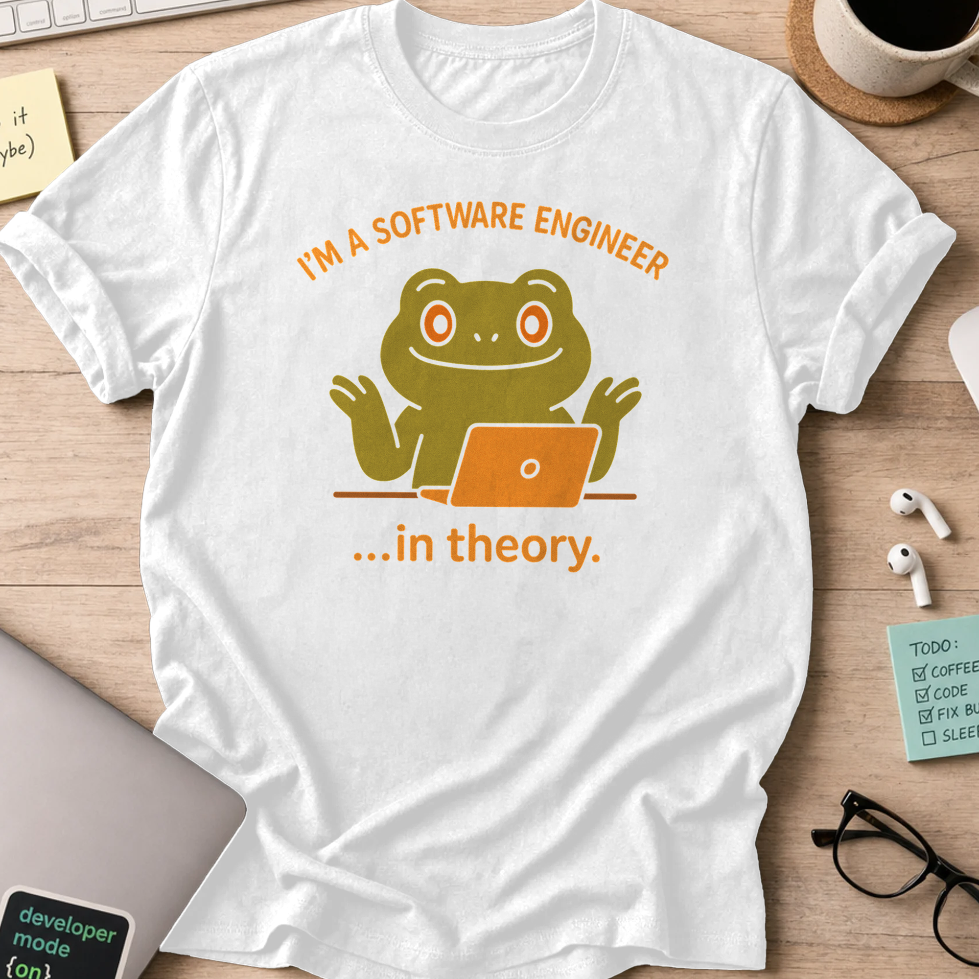 i'm a software engineer in theory shirt - White