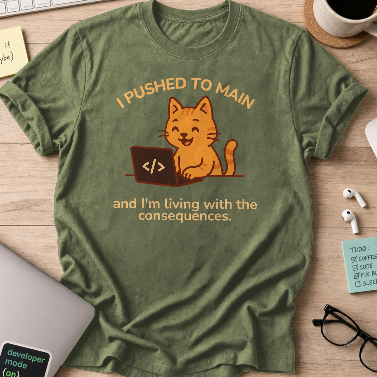 i'm living with the consequences shirt - Military Green