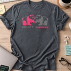 Dark Heather Grey programmer shirt printed with "import panda", a funny developer t-shirt and coding gift for software engineers and coders.
