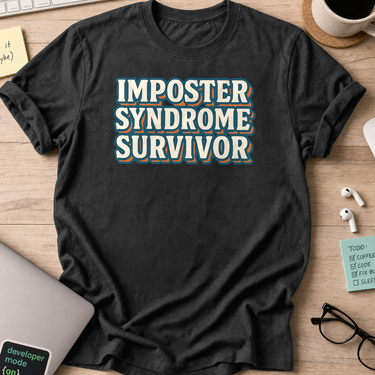imposter syndrome survivor shirt - Black