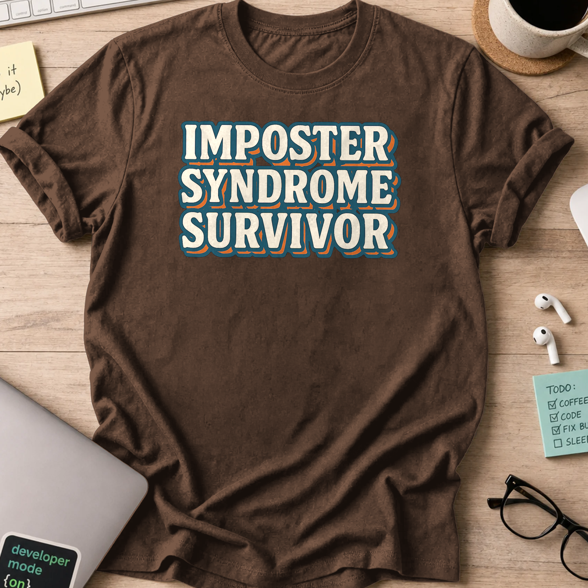 imposter syndrome survivor shirt - Dark Chocolate