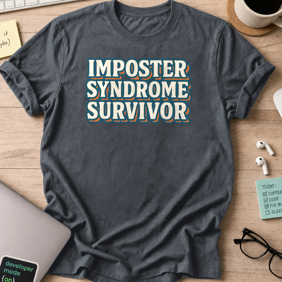 imposter syndrome survivor shirt - Dark Heather