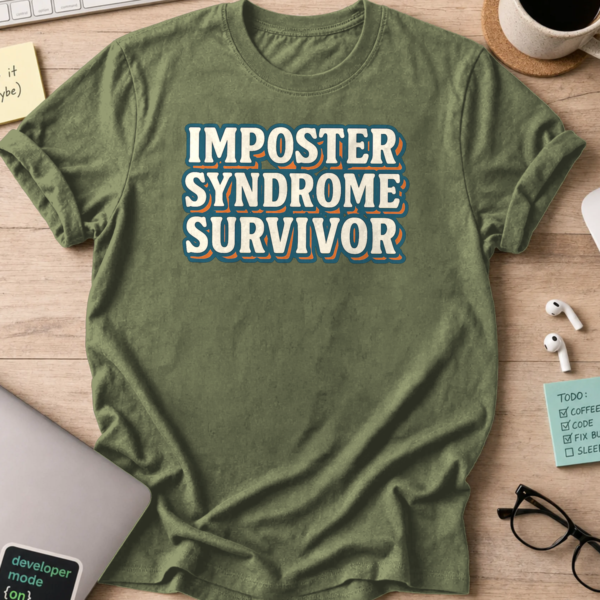 imposter syndrome survivor shirt - Military Green
