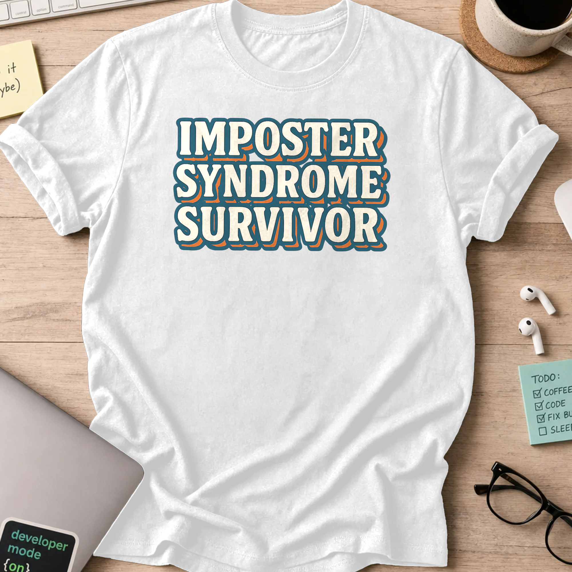imposter syndrome survivor shirt - White
