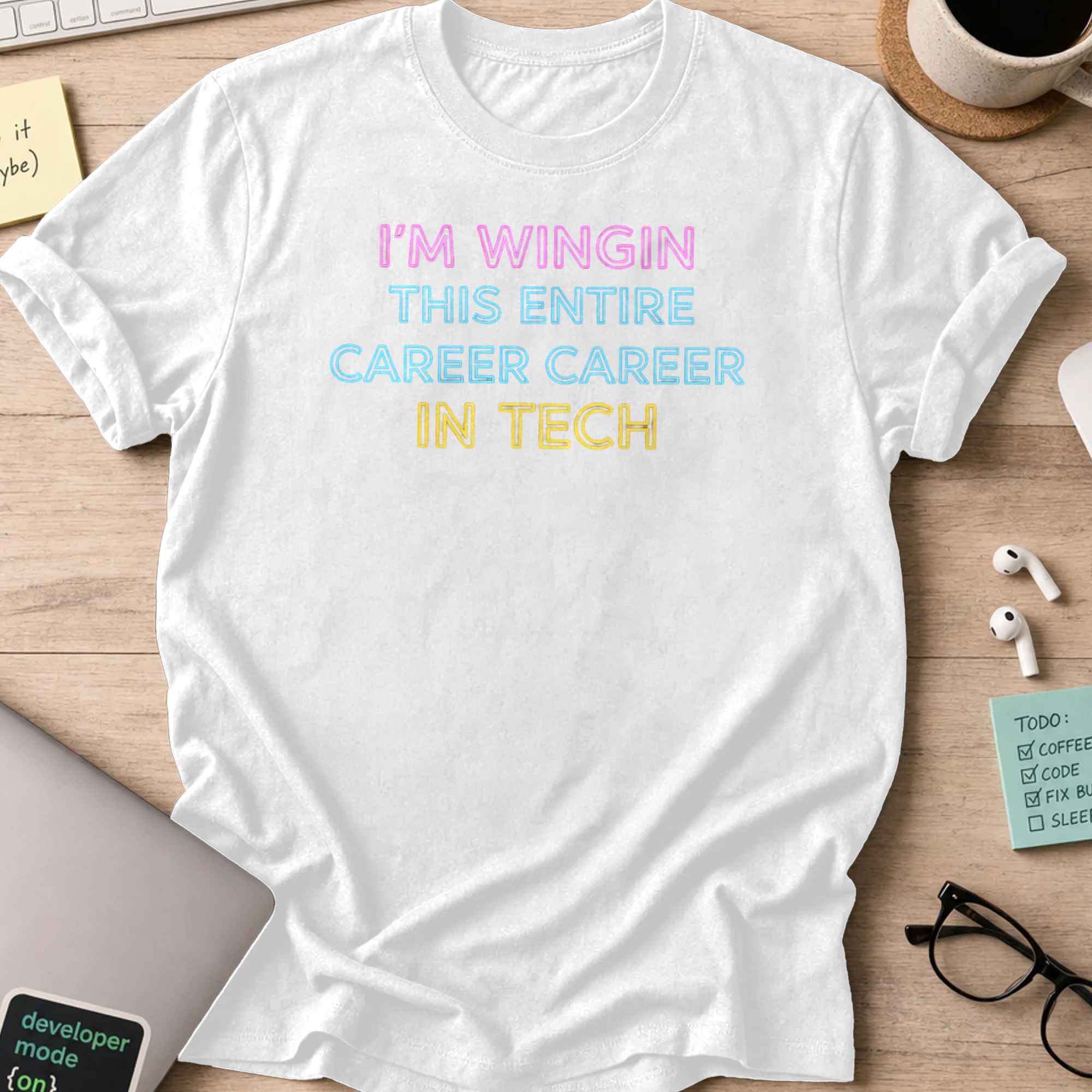 i'm wingin this entire career shirt - White