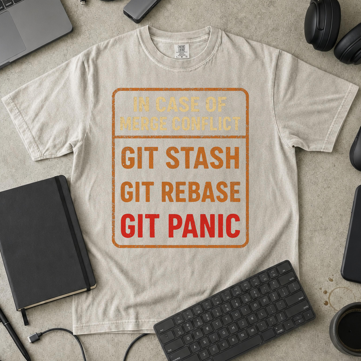 in case of merge conflict Premium Shirt — ivory Premium Shirt mock-up