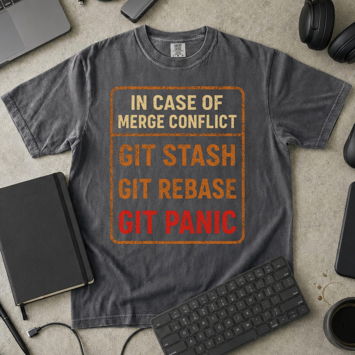 in case of merge conflict Premium Shirt — pepper Premium Shirt mock-up