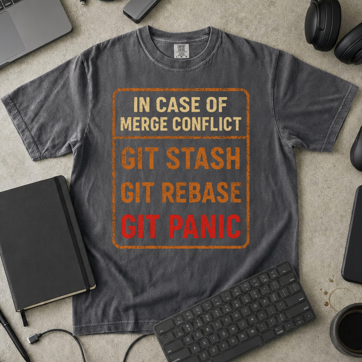 in case of merge conflict Premium Shirt — pepper Premium Shirt mock-up