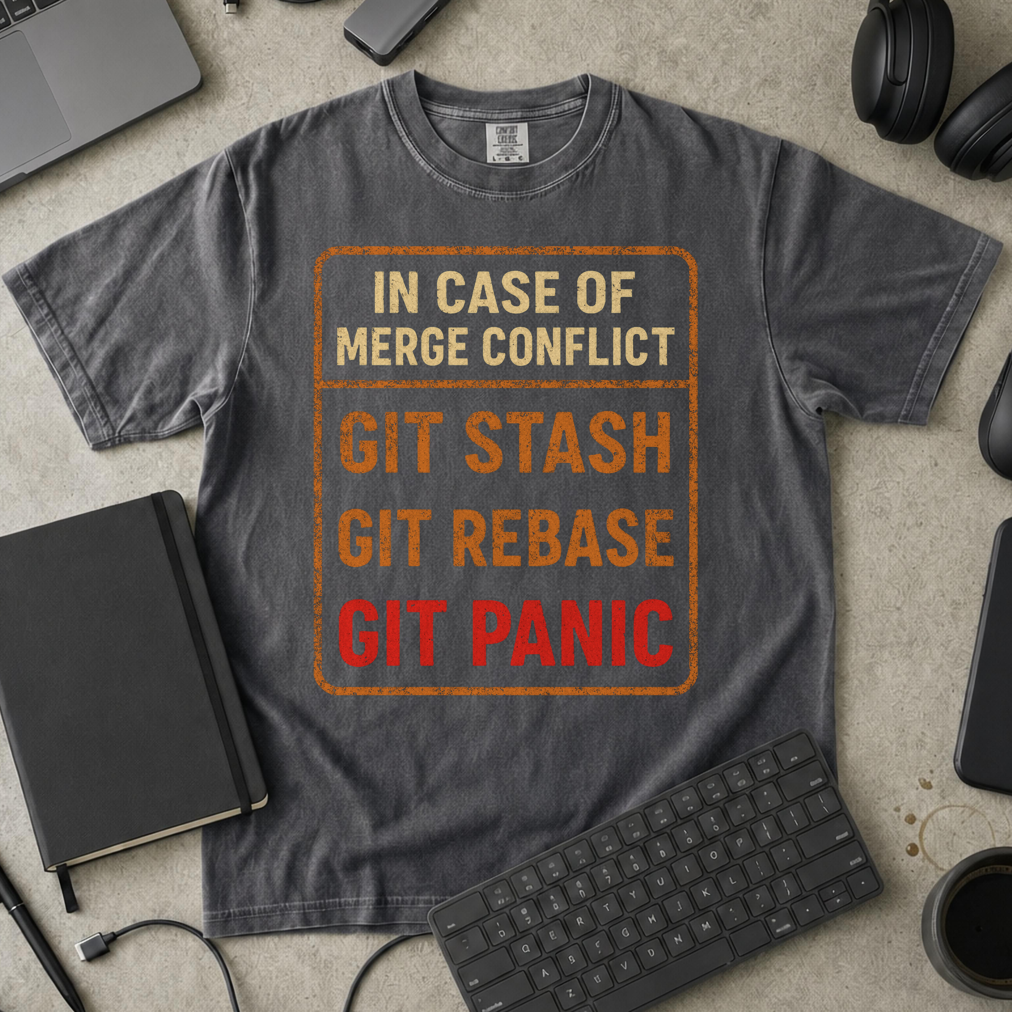 in case of merge conflict Premium Shirt — pepper Premium Shirt mock-up