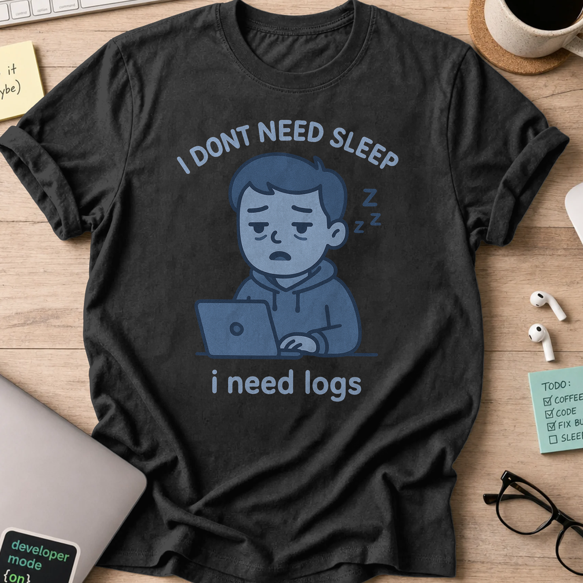 i need logs shirt - Black