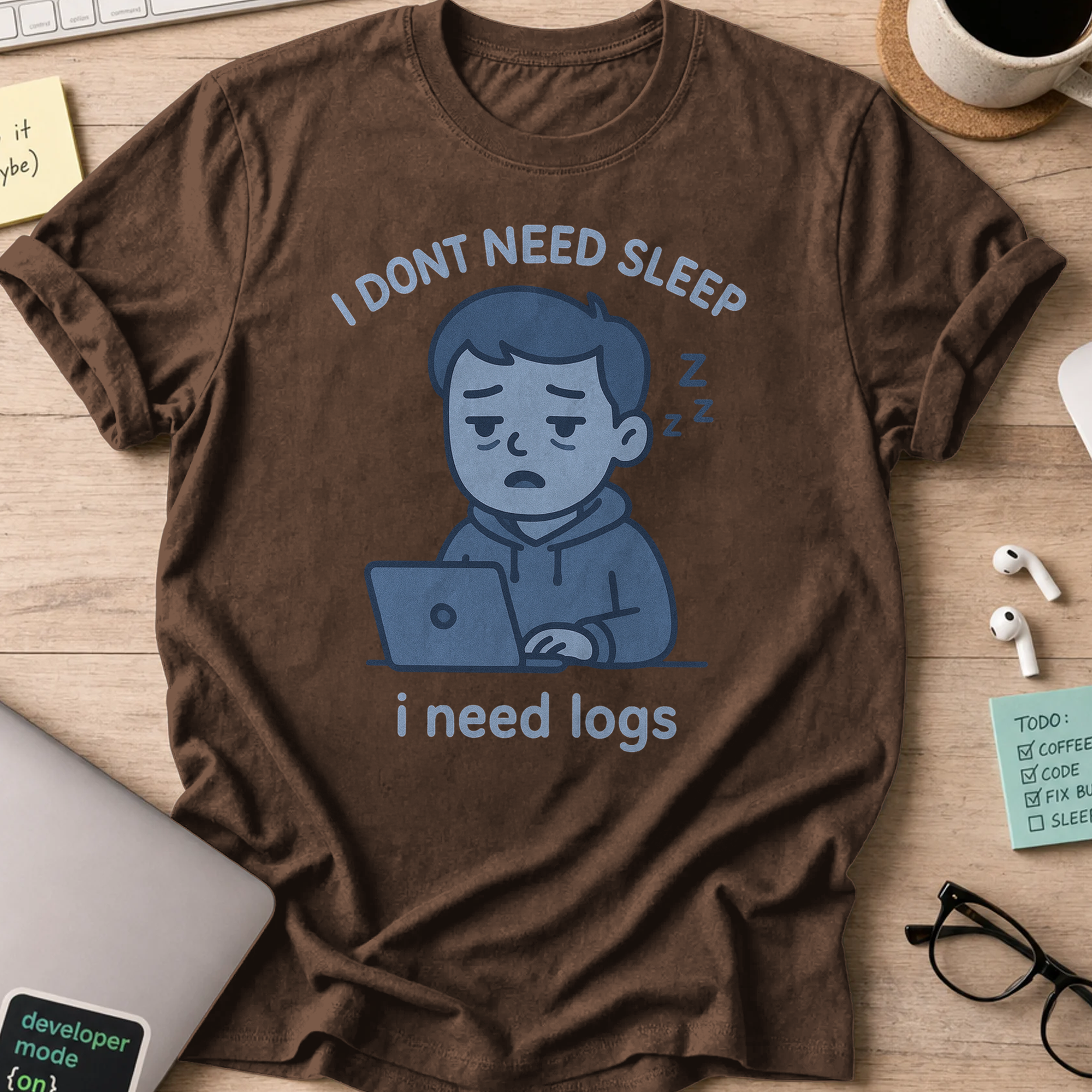 i need logs shirt - Dark Chocolate