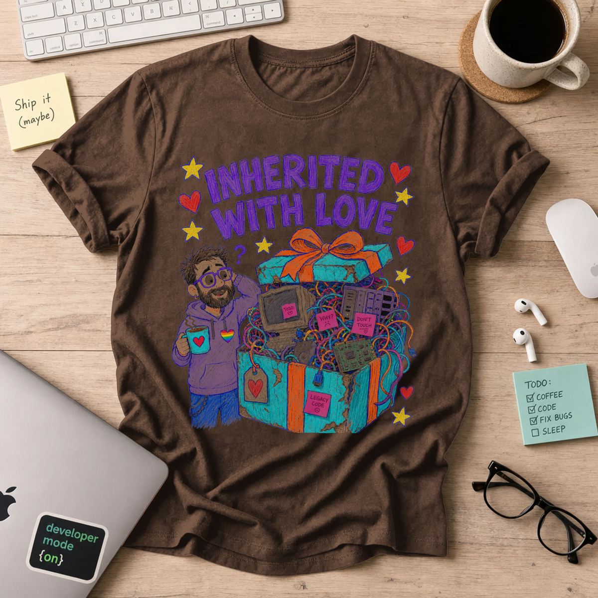 Inherited With Love Shirt — Dark Chocolate
