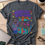 Inherited With Love Shirt — Dark Heather storefront mockup