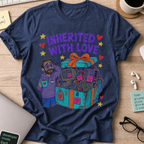 Inherited With Love Shirt — Navy storefront mockup