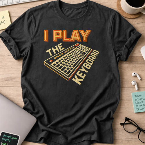 i play the keyboard shirt - Black