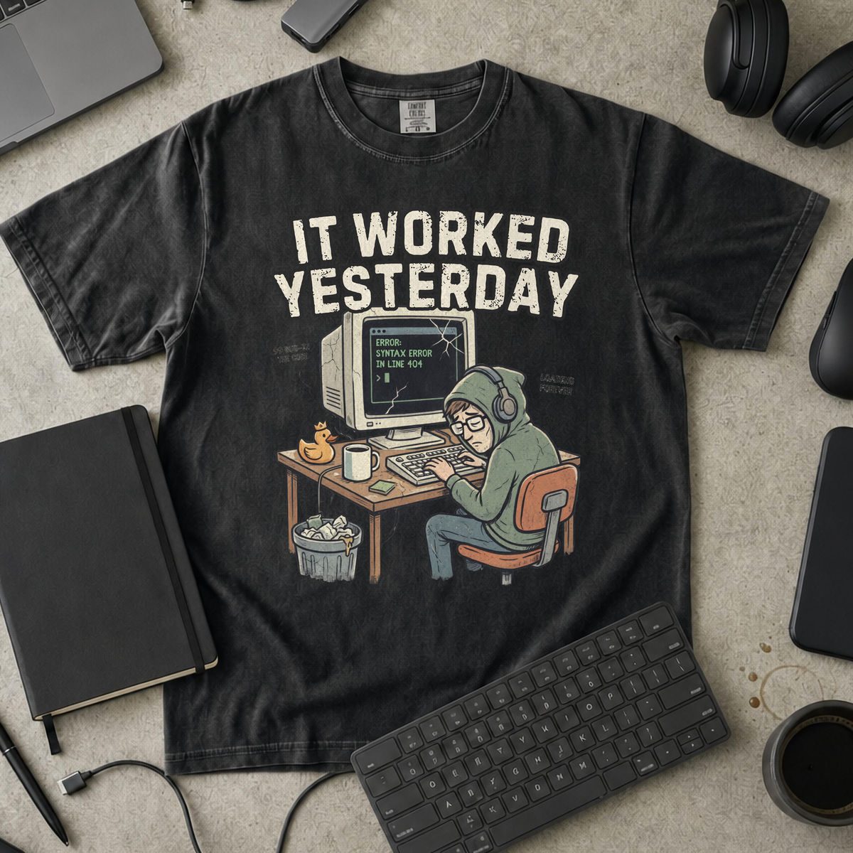 It Worked Yesterday Premium Shirt — black Premium Shirt mock-up