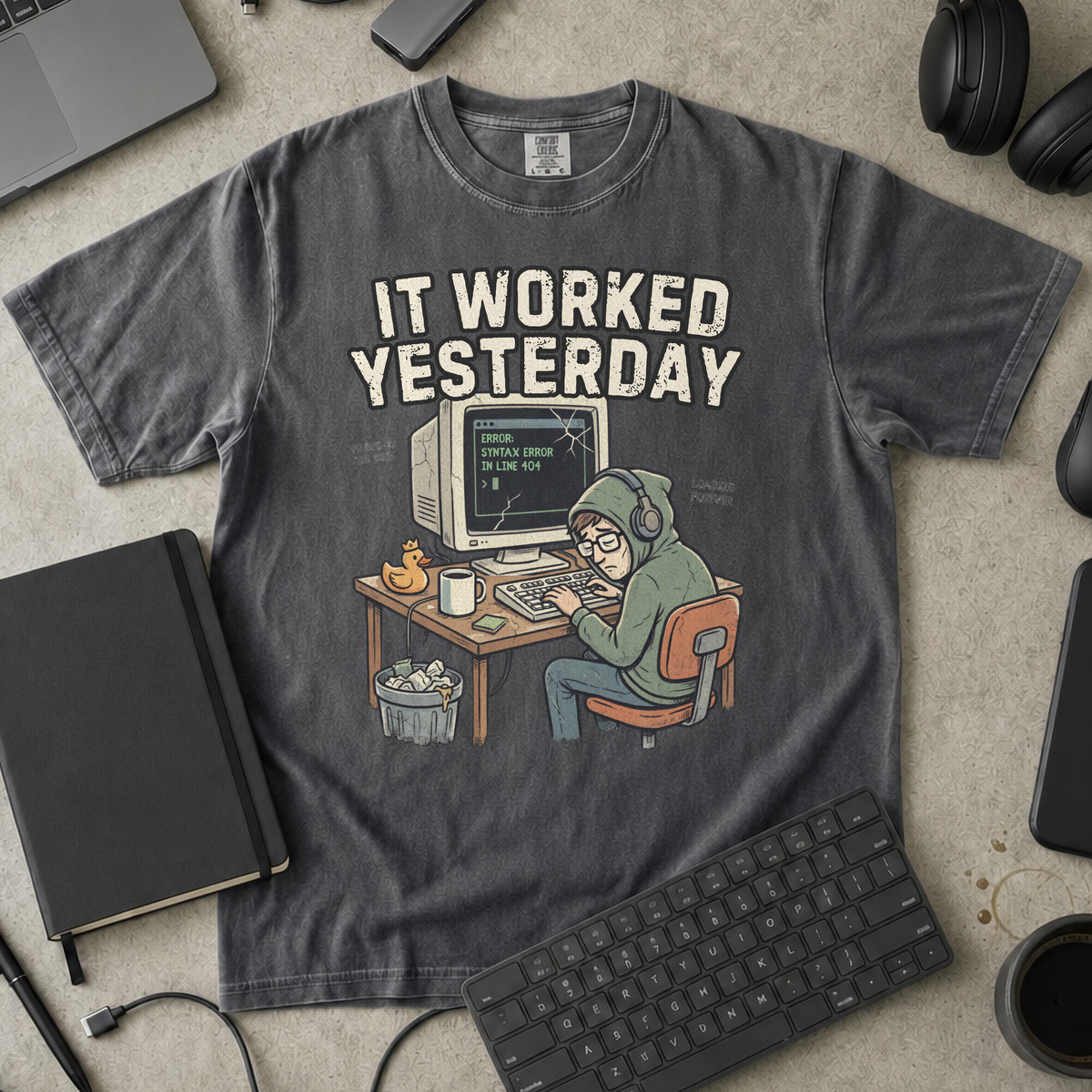 It Worked Yesterday Premium Shirt — pepper Premium Shirt mock-up