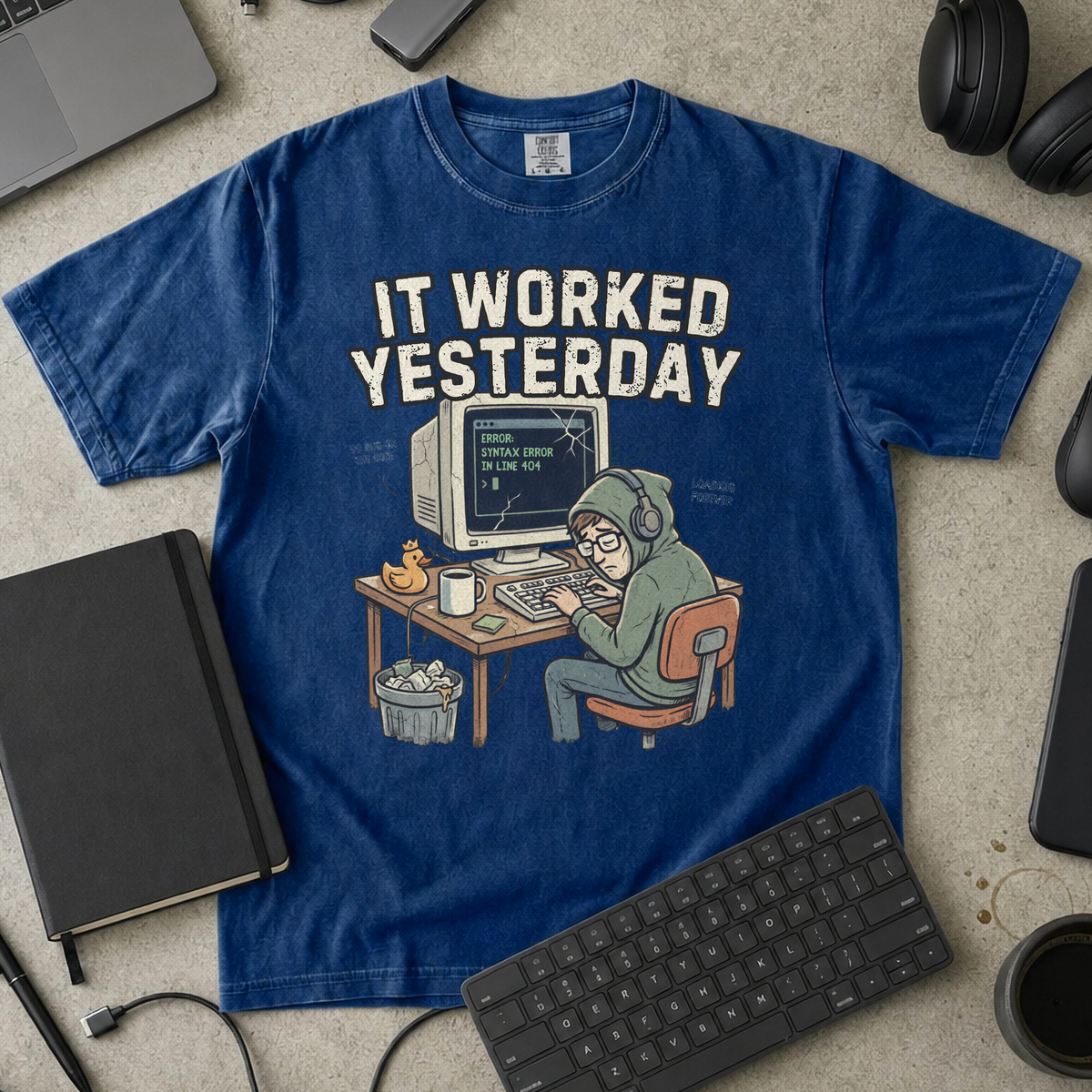 It Worked Yesterday Premium Shirt — true navy Premium Shirt mock-up
