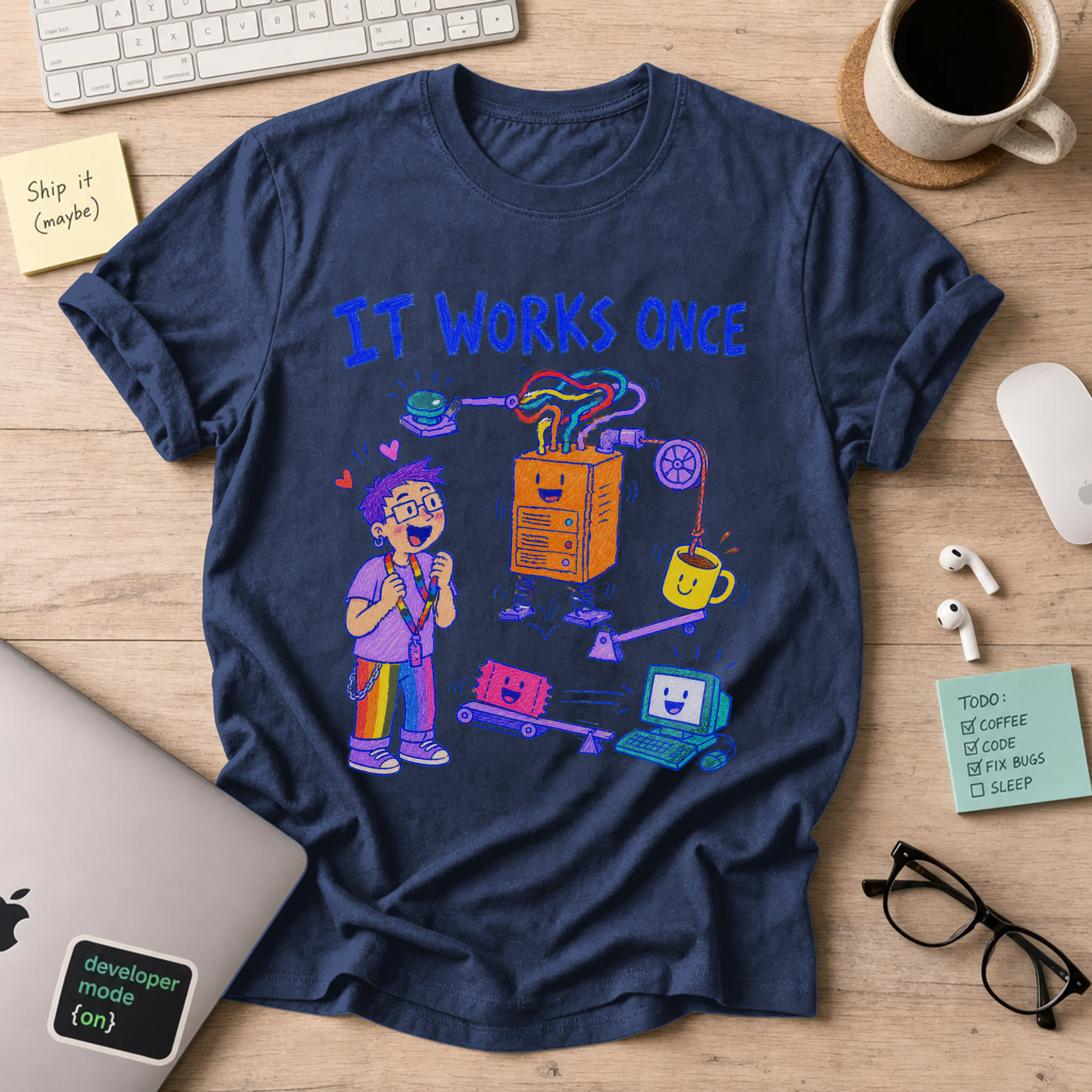 It Works Once Shirt — Navy