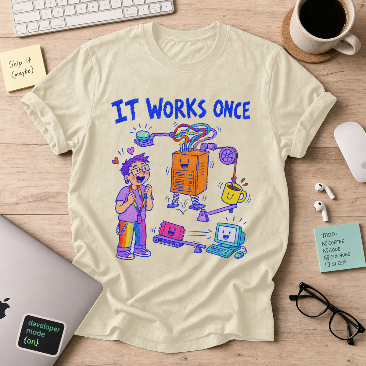 It Works Once Shirt — Natural