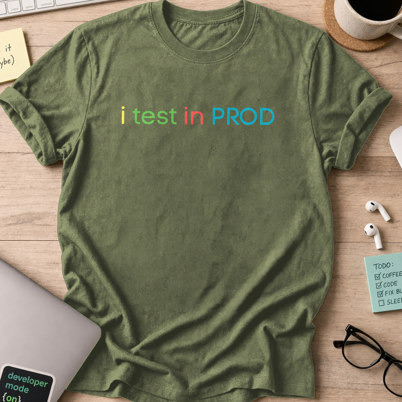 i test in PROD shirt