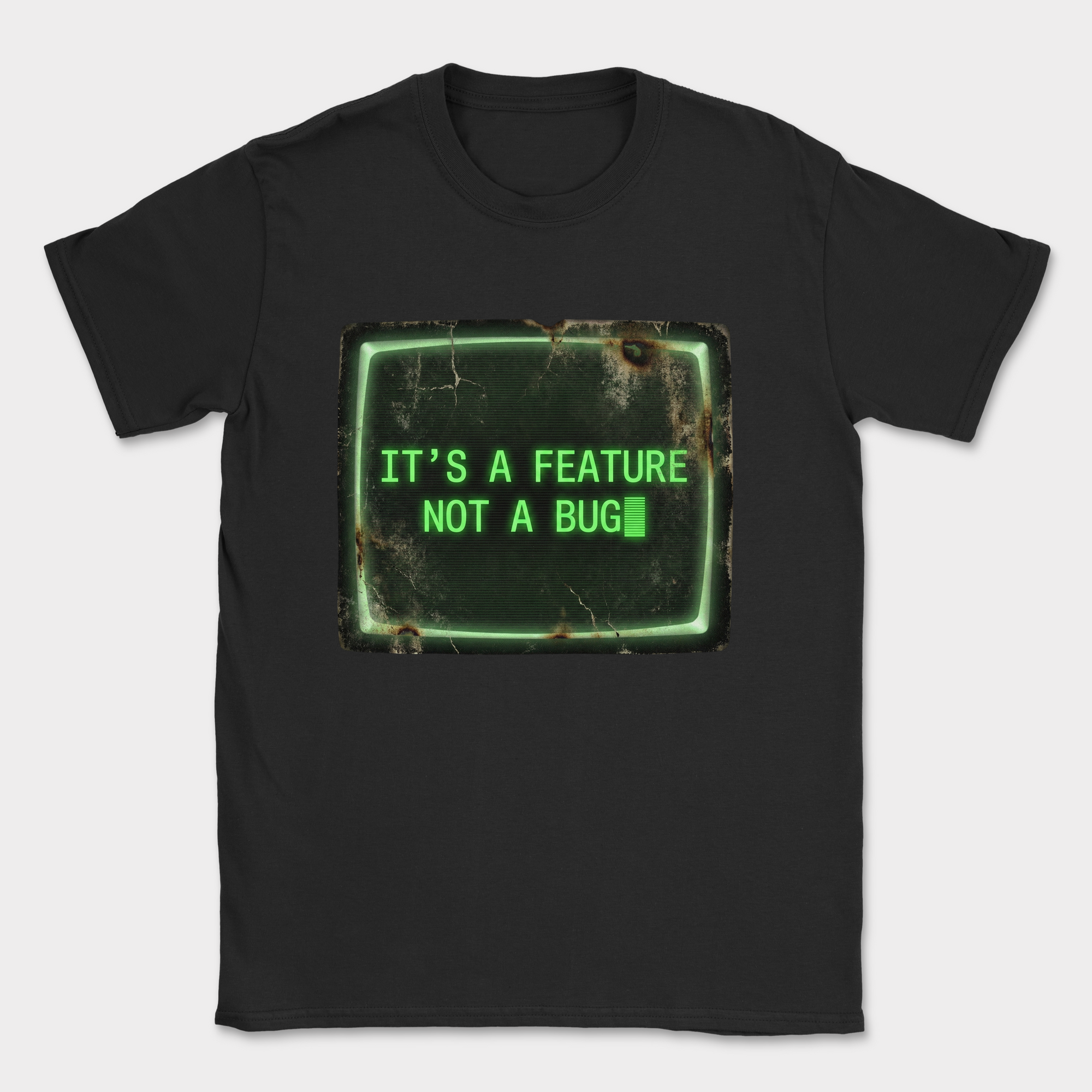 it's a feature not a bug shirt — Black