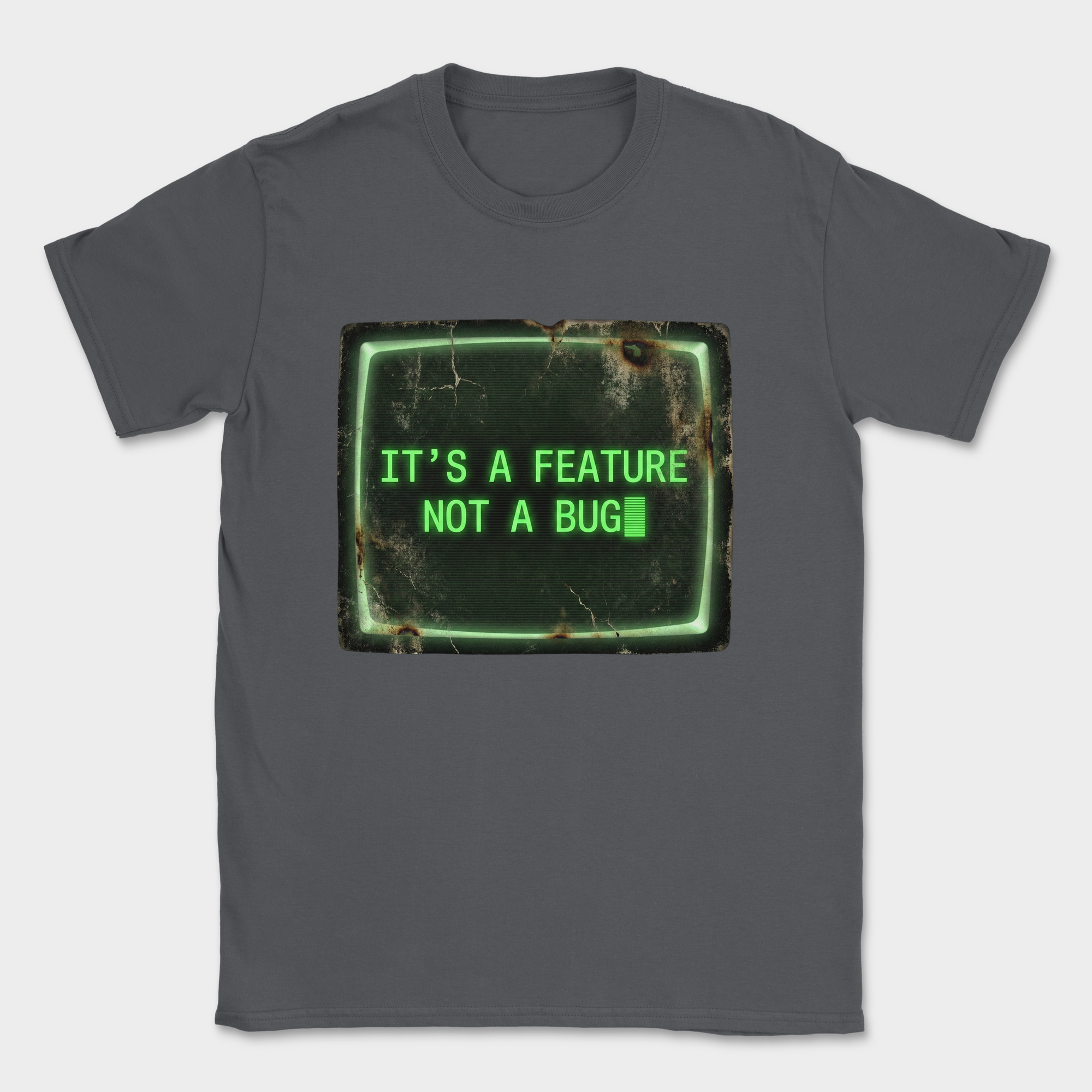 it's a feature not a bug shirt — Dark Heather Grey