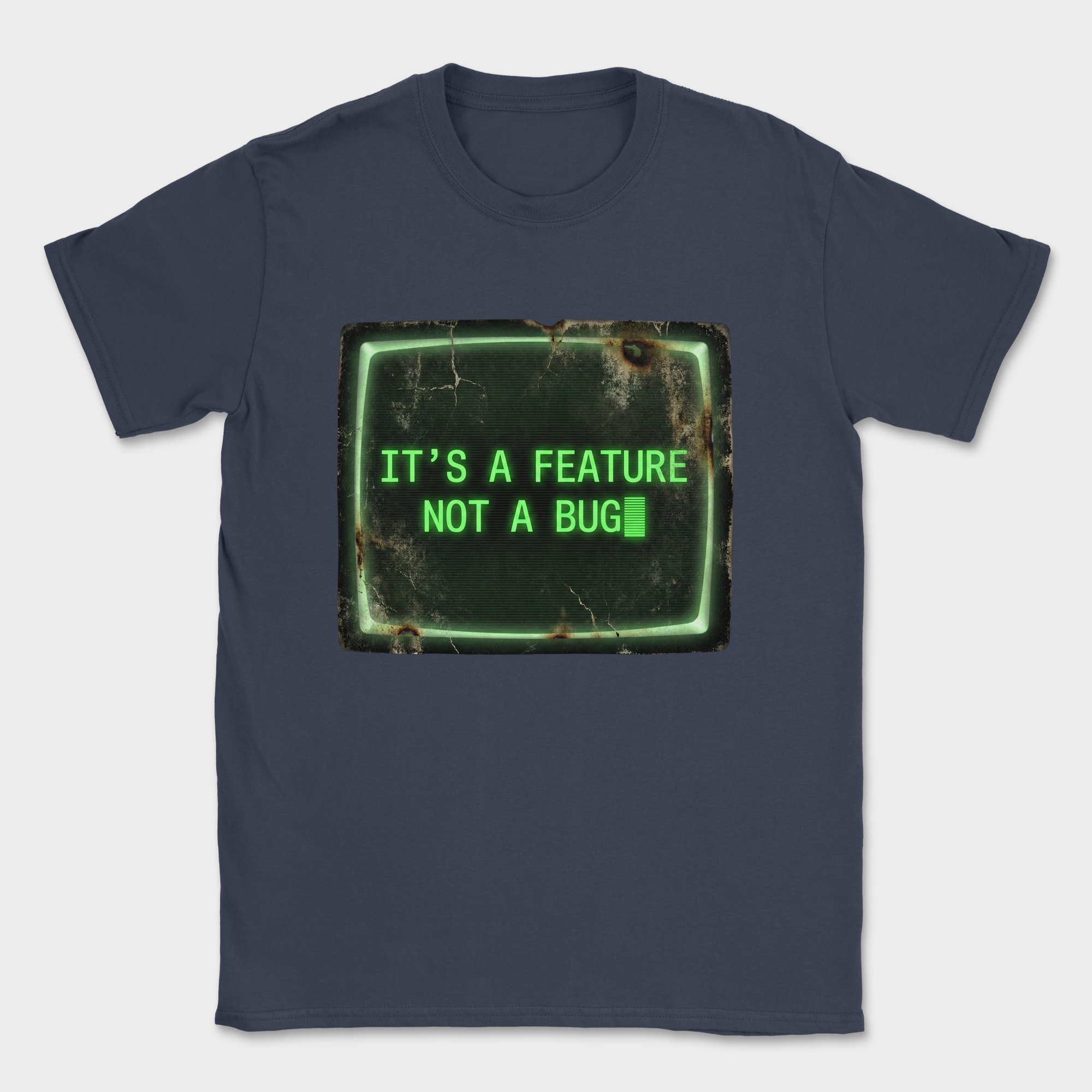 it's a feature not a bug shirt — Navy